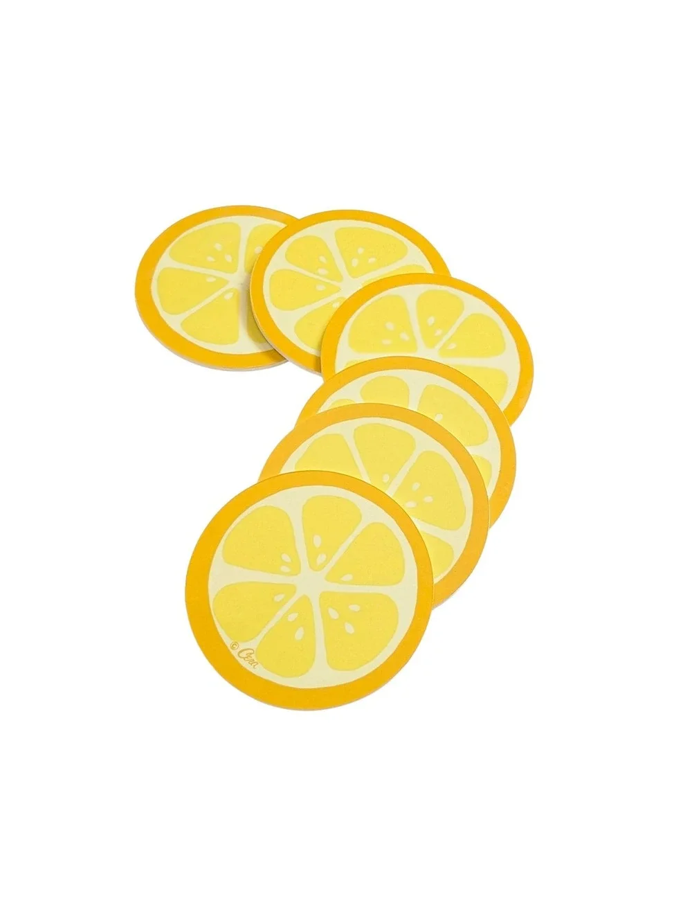 Vintage Cera Lemon Slice Drink Coasters